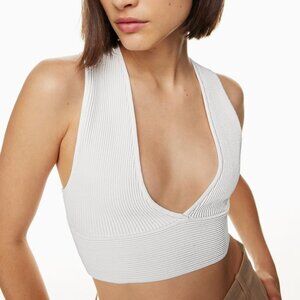 Babaton Sculpt Knit Deep V Tank (White, Medium)